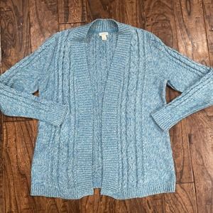 LL Bean Open Cardigan. Blue Women’s Size Large. Great Condition